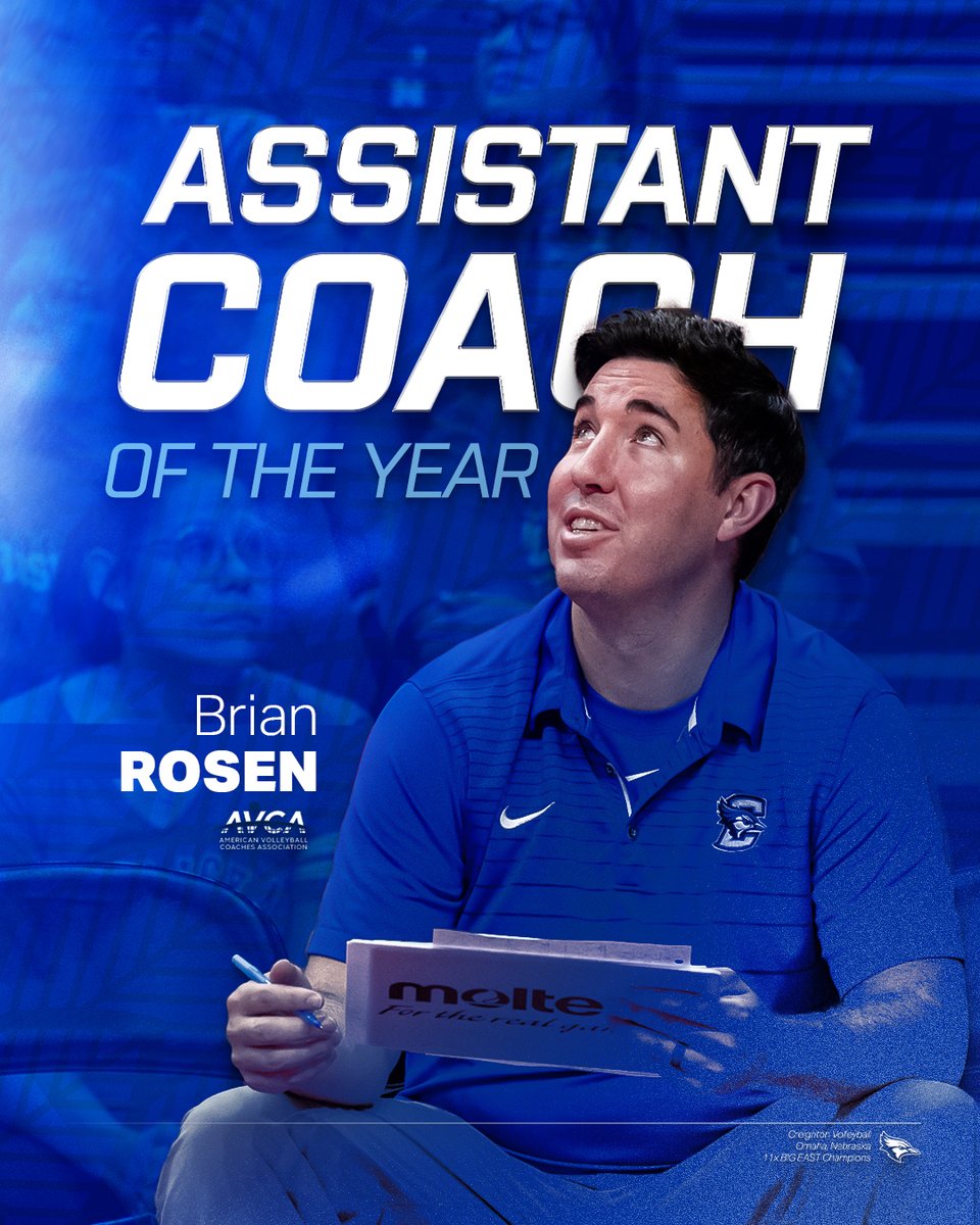 Creighton Volleyball (@creightonvb) on Twitter photo 𝐀𝐕𝐂𝐀 𝐀𝐒𝐒𝐈𝐒𝐓𝐀𝐍𝐓 𝐂𝐎𝐀𝐂𝐇 𝐎𝐅 𝐓𝐇𝐄 𝐘𝐄𝐀𝐑
Congratulations to our very own Coach Brian Rosen on this honor!
📰 gocreighton.com/VB121924
#GoJays x <a href="/coachbrianvb/">Brian Rosen</a> 𝐀𝐕𝐂𝐀 𝐀𝐒𝐒𝐈𝐒𝐓𝐀𝐍𝐓 𝐂𝐎𝐀𝐂𝐇 𝐎𝐅 𝐓𝐇𝐄 𝐘𝐄𝐀𝐑
Congratulations to our very own Coach Brian Rosen on this honor!
📰 gocreighton.com/VB121924
#GoJays x <a href="/coachbrianvb/">Brian Rosen</a>