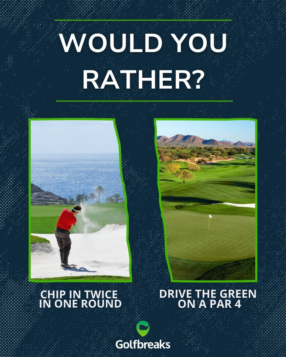 golfbreaks's tweet photo. Which would you rather?
#wouldyourather #golfquestion #golfer #golftrip #golftalk https://t.co/bYnPU0Nlyq