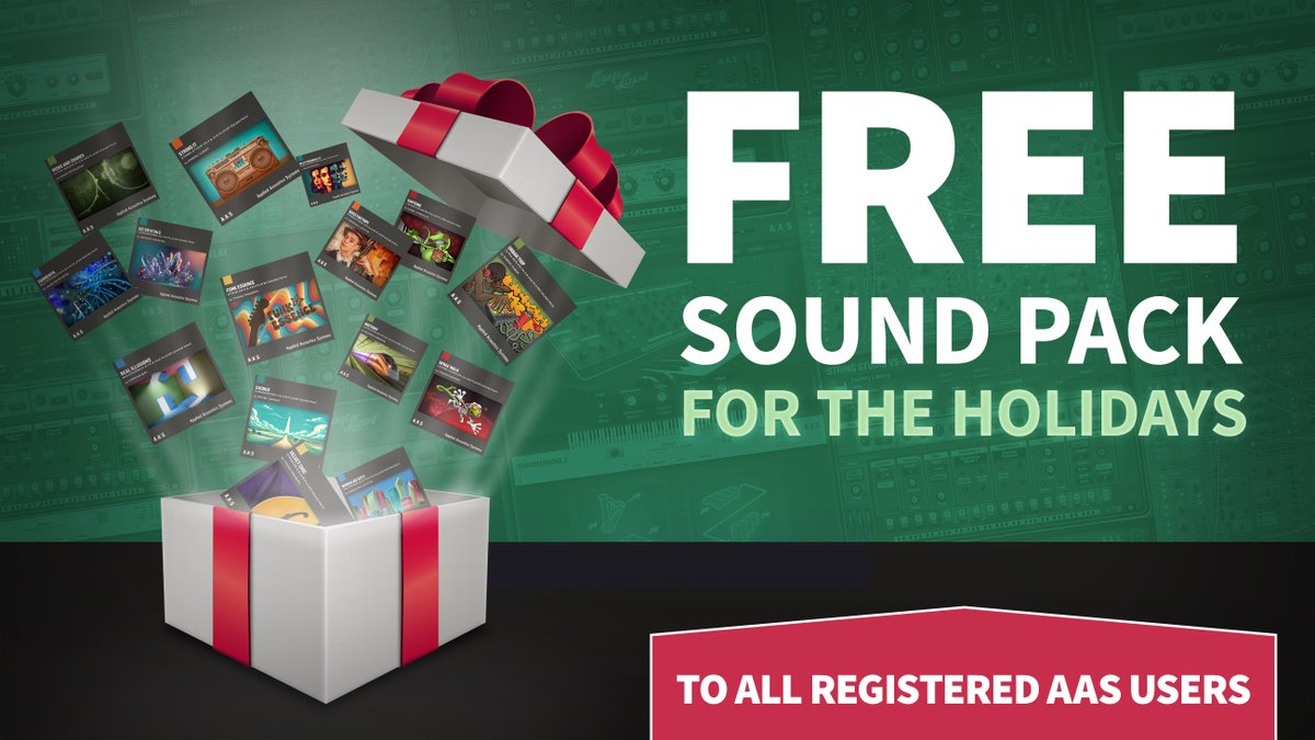 FREE SOUND PACK TIME! It’s the holiday season and for the occasion, our registered clients can choose a sound pack for free. Simply login to your AAS account and hit the following URL: 
applied-acoustics.com/portal/offers/