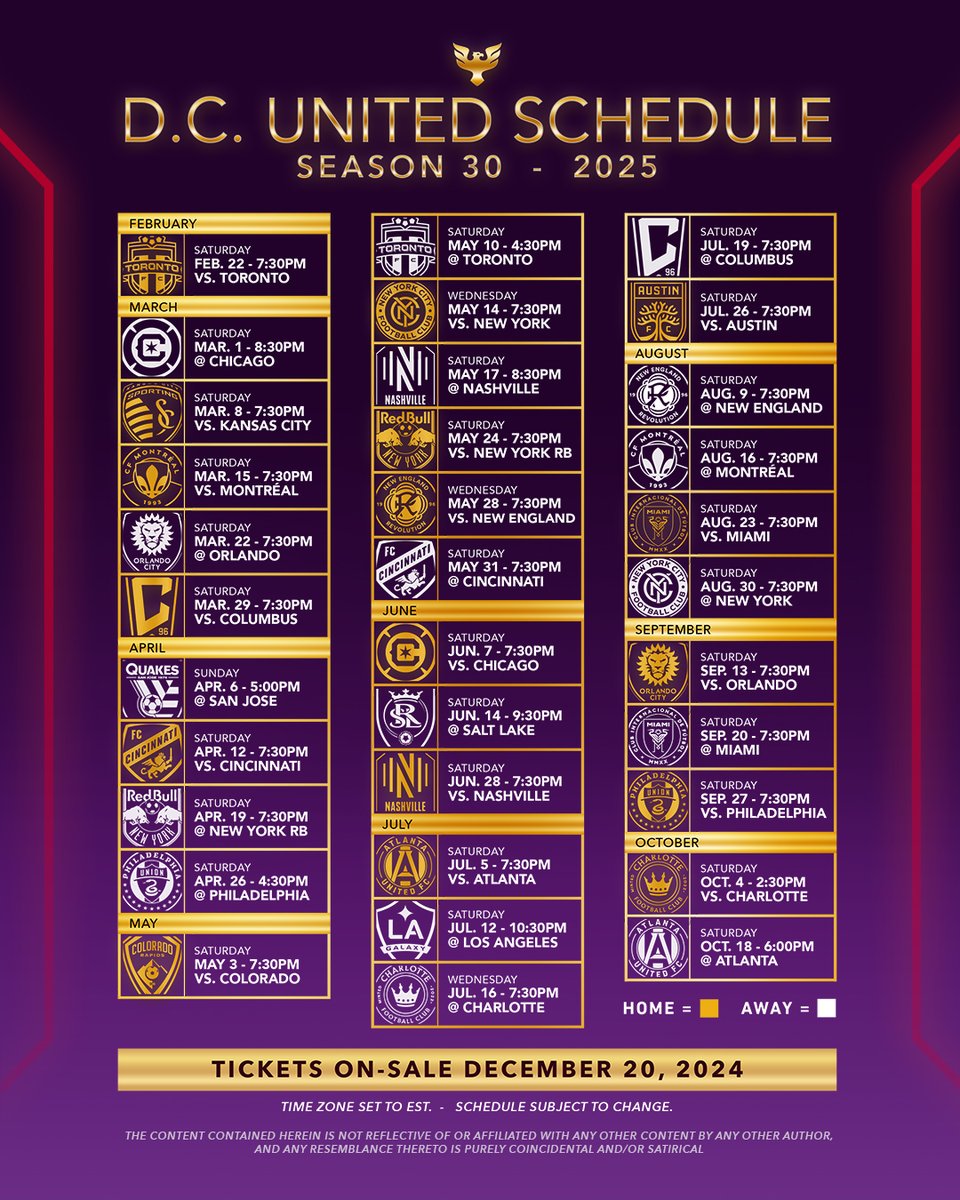 Our 2025 MLS Regular Season schedule is here! 🙌, image size:960x1200