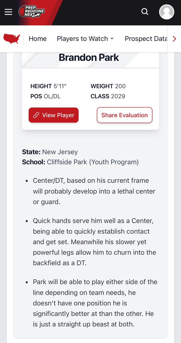BrandonPark87's tweet photo. Thank you for the write up and recognition! Thank you to all the coaches that helped me over the years to become better player. I still have a lot of work to do. @AlPopsFootball @PrepRedzoneNext @PrepRedzoneNJ https://t.co/DqwAyw3Pzx