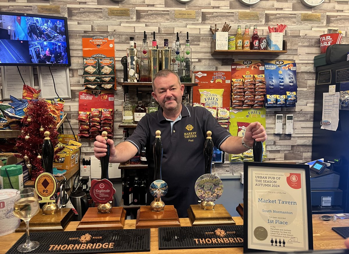 Congratulations to The Market Tavern in South Normanton on winning the Urban Pub of the Season award.
