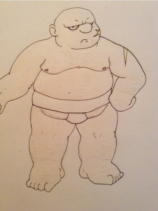 BNiamoto's tweet photo. It's been a minute, but we have ourselves a new #TBT and for this edition, we throw it back to the time i drew Yangus from Dragon Quest as a sumo. I changed up the mawashi to match the vest he wears cause i like the idea of a fur pelt mawashi. #Yangus #DragonQuest #Sumo https://t.co/Y7FDdN60tW