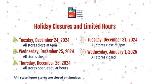 Christmas is next week and stores are getting busier as people shop for the holiday! Check out holiday hours so you're prepared for Christmas and New Year's. Limited hours on Christmas Eve and NYE with store closures on Christmas and New Year's days. Happy holidays!