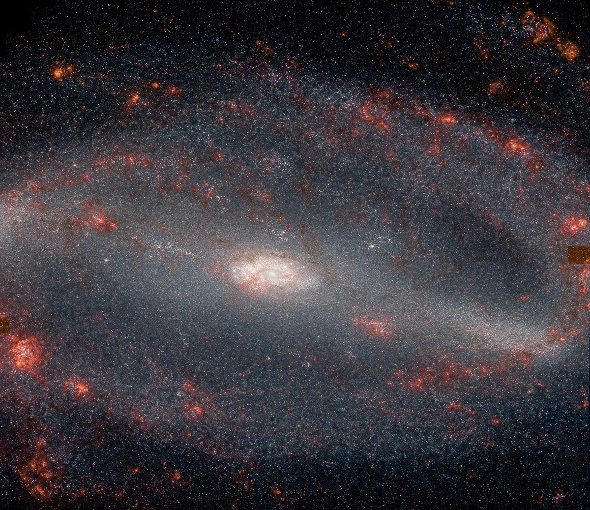latestinspace's tweet photo. Spiral galaxy seen yesterday by NASA’s James Webb Space Telescope https://t.co/hEB0gbBIRP