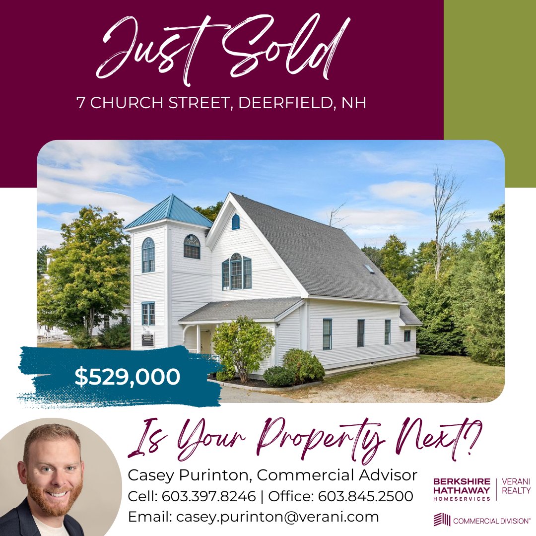 🎉Congratulations to Casey Purinton on their JUST SOLD listing at 7 Church Street in Deerfield. Here's to more success ahead!🙌
