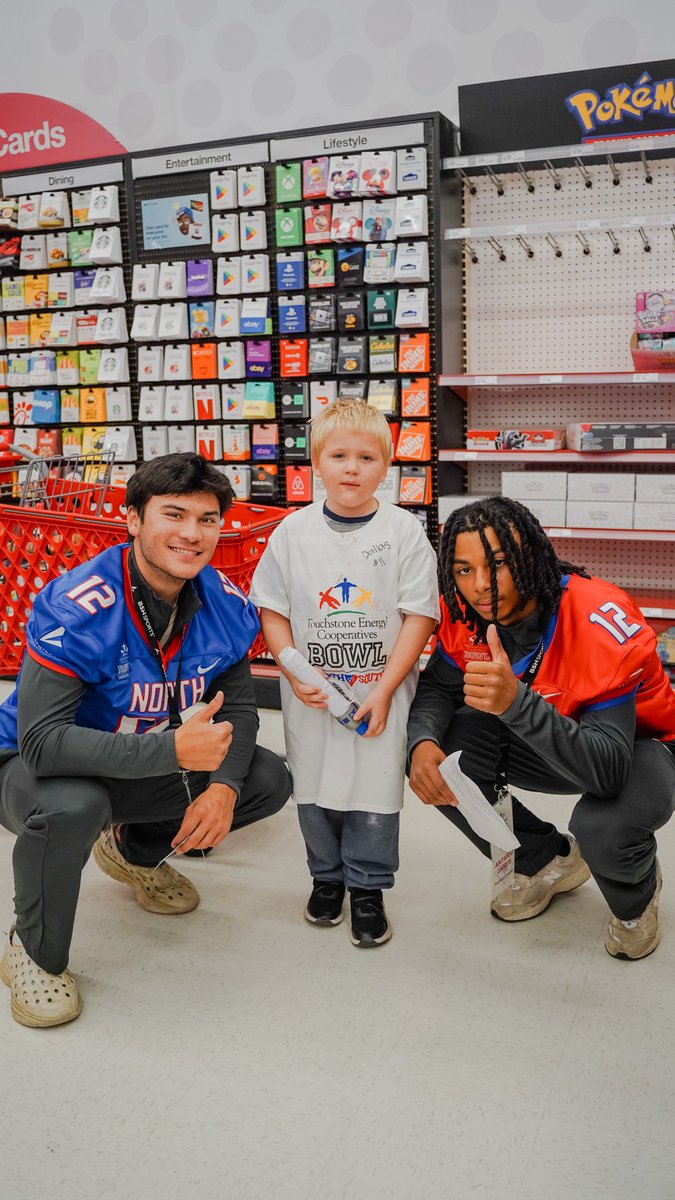 Our favorite day of North South Week! 🎄❤️

One player from the North and one player from the South are partnered up with one student from the Myrtle Beach community for a Christmas shopping trip at Target each year sponsored by South Carolina’s electric cooperatives.