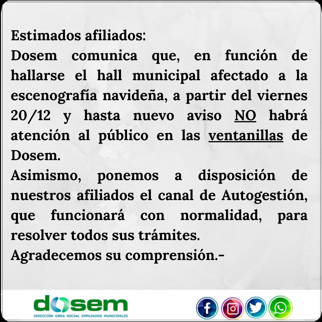 Atención: información importante...