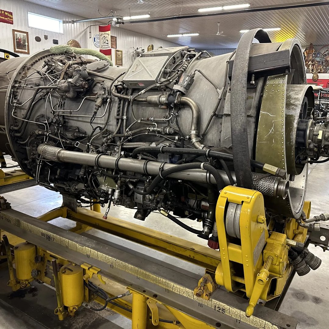 Bringatrailer's tweet photo. https://t.co/YgTLQyzHO4
Time to talk to the boys at the VFW about making that static display a little less static
This J57 turbojet engine is a -P55 variant that was produced by Pratt & Whitney for use on a military aircraft. The engine is equipped with an afterburner and is secured to an Air Logistics Corporation trailer. It's listed now with no reserve on BaT!