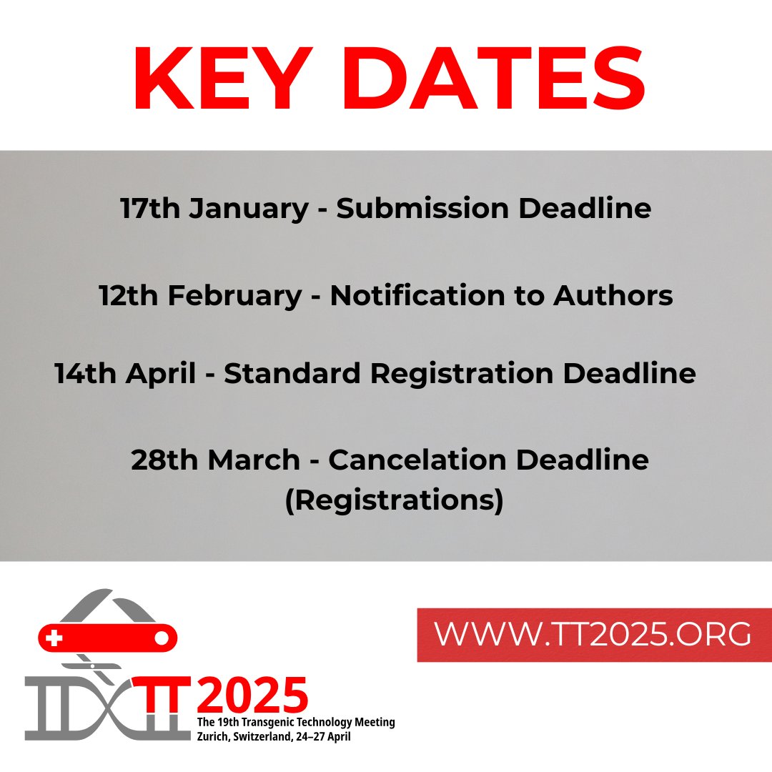 Time to submit your Abstract for the TT2025 meeting in Zurich! hashtag#TT2025
Please see the included pdfs on guidelines and themes to get your Abstract in TODAY!!
SUBMISSION deadline is January 17th!!!