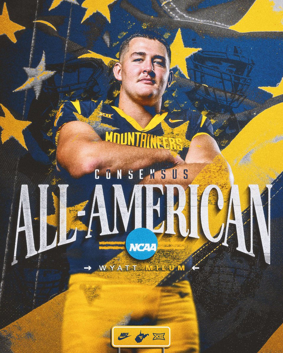 West Virginia Football (@wvufootball) on Twitter photo The 14th Consensus All-American in program history, <a href="/MilumWyatt/">Wyatt Milum</a>! 🇺🇸
🔗 tinyurl.com/2383rg6d
#HailWV The 14th Consensus All-American in program history, <a href="/MilumWyatt/">Wyatt Milum</a>! 🇺🇸
🔗 tinyurl.com/2383rg6d
#HailWV