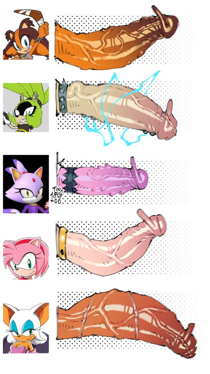 Sonic Girls cock chart