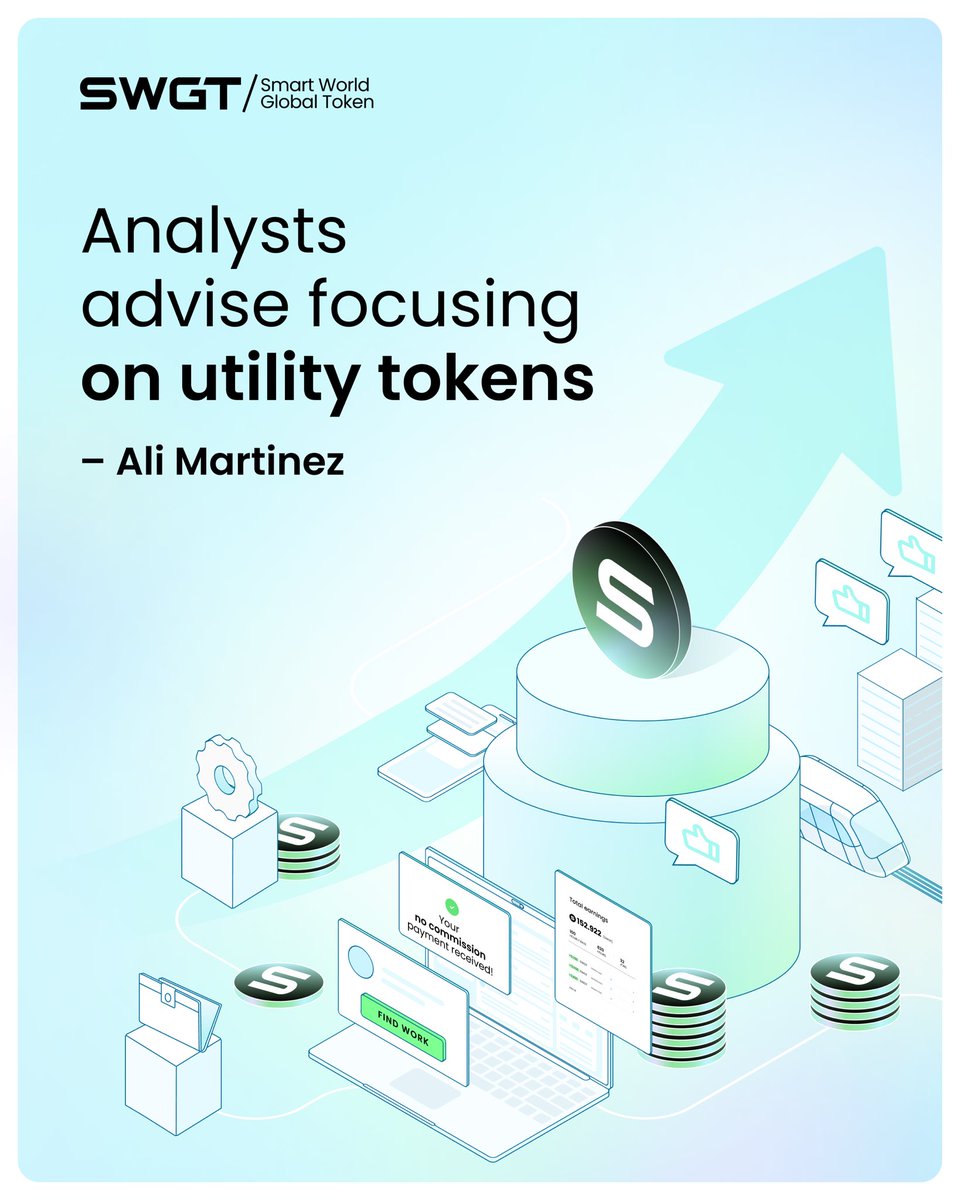 SWGToken's tweet photo. ANALYSTS ADVISE FOCUSING ON UTILITY TOKENS

A prominent crypto analyst Ali Martinez says that utility tokens are poised to dominate the market as traders shift their focus to assets with real-world use cases and robust ecosystems 🔄

Why?

The market's growing maturity is driving demand for tokens that solve real problems—and that’s exactly where $SWGT shines! 

With its dual-project backing—a zero-commission freelance marketplace and blockchain-powered logistics solutions—$SWGT isn’t just another token. It’s a game-changer 🌐

The future of crypto belongs to tokens with purpose—and $SWGT is leading the way ✨

The time to join the movement is NOW!

CHECK OUT DEWORK MVP—THE FIRST DECENTRALISED WORK MARKETPLACE BASED ON SWGT TOKEN
👉 https://t.co/Nq3xg6kqpz

💎BUY SWGT💎

Gate ➡️ https://t.co/ZMiAnAcP5c
Bitget ➡️https://t.co/iqmwPE8zq6
MEXC ➡️https://t.co/22Gc9Bb4uV
Bitmart ➡️https://t.co/3aRSr8wVm1
LBank ➡️https://t.co/kIiFEXPdwV