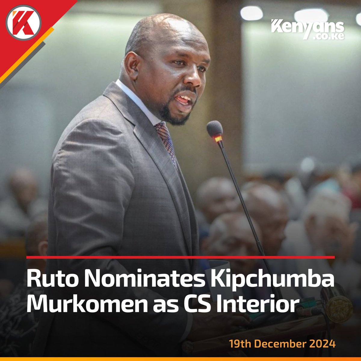 BREAKING NEWS
President Ruto nominates Kipchumba Murkomen as CS Interior