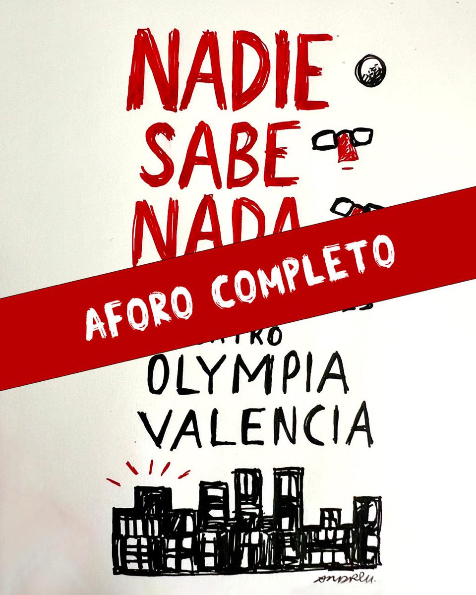 Desde el ‘Nadie Sabe Nada’ queremos aportar un poco de humor a la Comunitat Valenciana tras el paso de la DANA el 8 de enero en el Teatro Olympia de Valencia. 

Ya están agotadas las entradas.

¡Muchas gracias, personas cárnicas!