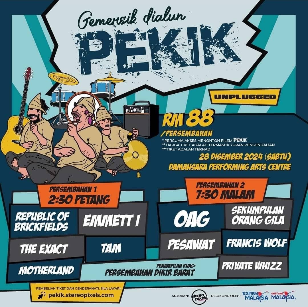 adekkkk's tweet photo. 5 acara terakhir untuk 2024 😴

21/12 - Comic Fiesta, KLCC @RinaaHime 
22/12 - Daiyan Trisha Album Showcase, Lila Bangsar @daiyantrisha 
28/12 - Pekik Gig, DPAC @weareSOG 
29/12 - Pop Punk Party 2.0, BeKL @P1NKCLOUDSUMMER 
31/12 - New Year Countdown, TRX 🇲🇾

Let’s have some fun! https://t.co/Df1n5ewH9s