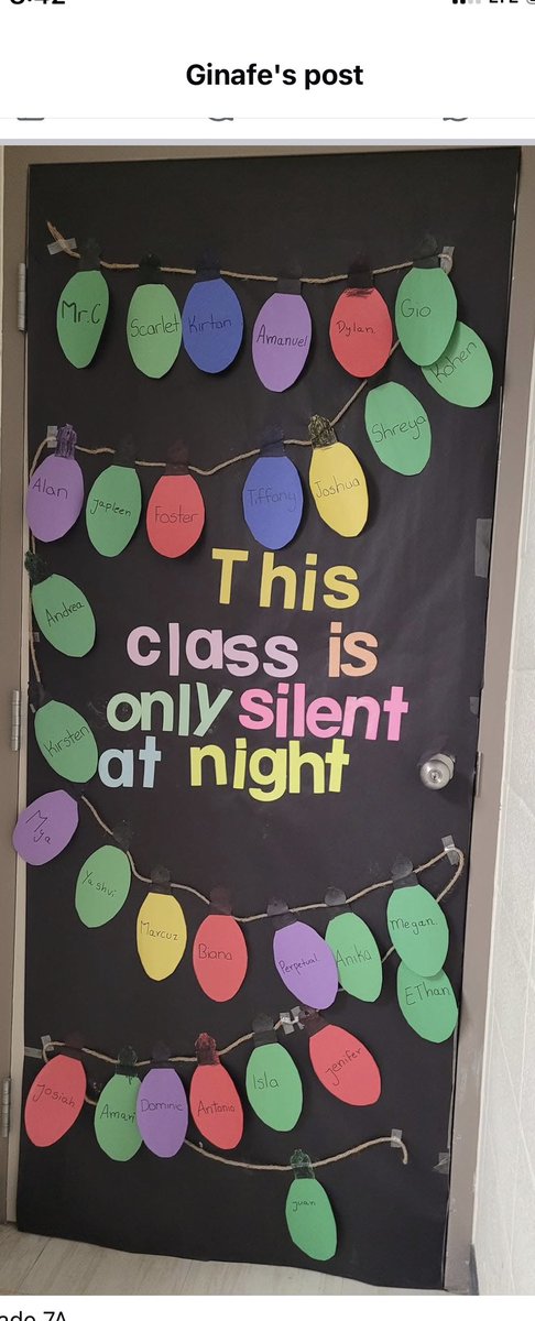 The winner of the Christmas Door Decorating Challenge, classroom version: Mr Cervantes and 7A!