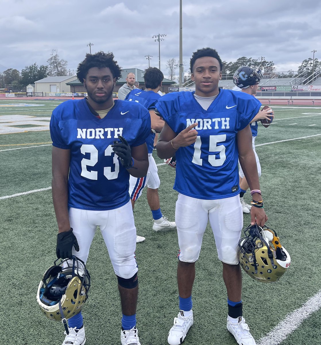 <a href="/j1st4n/">Justin Rice</a> and <a href="/864PJones/">Peyton “P9” Jones</a> representing the Vikings at the Touchstone Energy North South game.   Super proud of these two awesome young men.   #GoldStandard