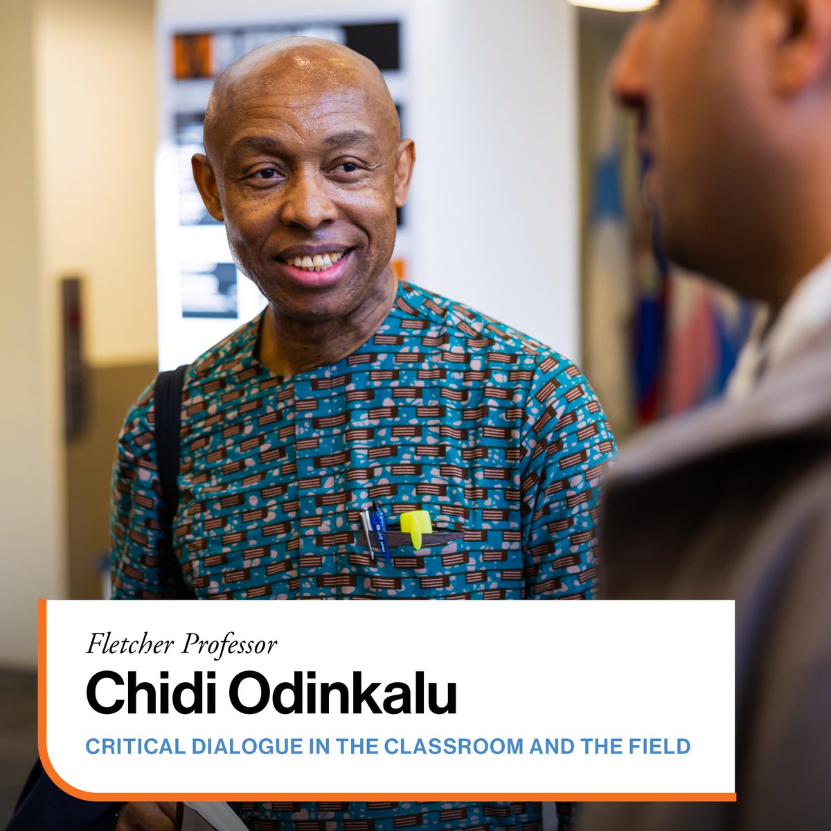 FletcherSchool's tweet image. As a third-generation educator, Professor @ChidiOdinkalu always thought that teaching was a vehicle for public service. In his position as professor of the practice of international human rights law, he marries his work in the classroom with human rights advocacy around the…