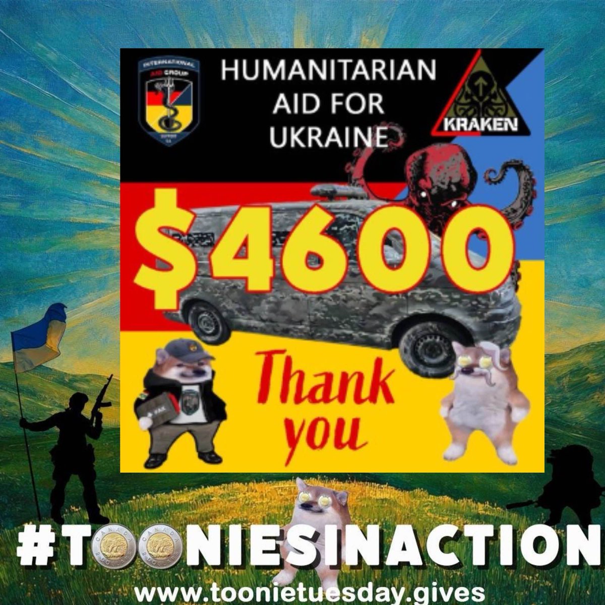 Official Toonie Tuesday 🎗️ (@toonie_tuesday) on Twitter photo 🪙Toonies in Action 🪙
Please check out the delivery by <a href="/InterAidGroup/">International Aid Group e.V.</a> of the Krakenwagen!! They did not deliver one, they ended up delivering TWO Krakenwagens!
Two-gether we are unstoppable!!!
Amazing work everyone!!
TooniesInAction 🪙Toonies in Action 🪙
Please check out the delivery by <a href="/InterAidGroup/">International Aid Group e.V.</a> of the Krakenwagen!! They did not deliver one, they ended up delivering TWO Krakenwagens!
Two-gether we are unstoppable!!!
Amazing work everyone!!
TooniesInAction