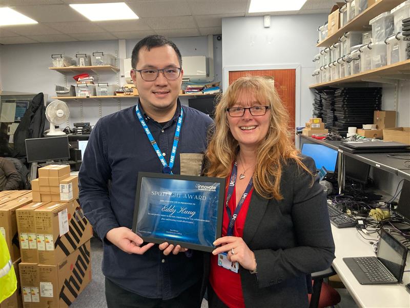 Innovate_HS's tweet photo. Congratulations to Eddy Hung, Server and Systems Analyst, who is one of our most recent Spotlight Award winners! Eddy has been recognised for his positive impact on his team, transforming the way collaboration takes place and boosting overall effectiveness. Well done Eddy! 🥳 https://t.co/Uc6nKipDFz