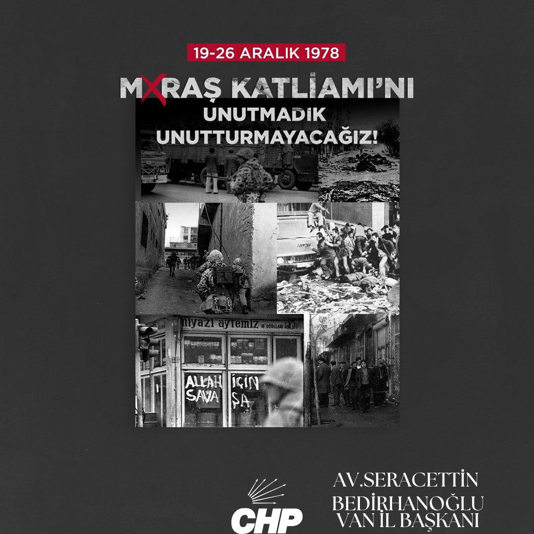 bedirhanogluvan's tweet photo. Maraş Katliamı, toplumsal barış ve kardeşlik adına önemli dersler çıkarılması gereken bir olaydır. Bu tür olayları hatırlamak ve unutmamak, benzer acıların tekrar yaşanmaması için gereklidir. Unutmamak, nefret için değil; adalet, barış ve birlik için bir sorumluluktur.

"Acılarımız ortak, geleceğimiz barış olmalı."