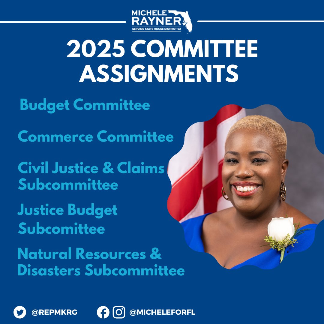 RepMKR's tweet image. New committee assignments just dropped.

Ready to get to work for District 62 in Tallahassee over the upcoming Committee Weeks! Stay tuned!