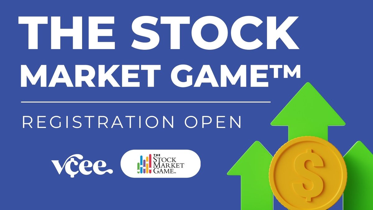 Registration for the Spring Stock Market Game™ is open until Feb 21, 2025! 

Students (grades 4–12) manage a $100K portfolio, learn economics, &amp; build financial skills. Loved by teachers for boosting engagement, confidence, &amp; real-world learning! 

🔗 vcee.org/stock-market-g…