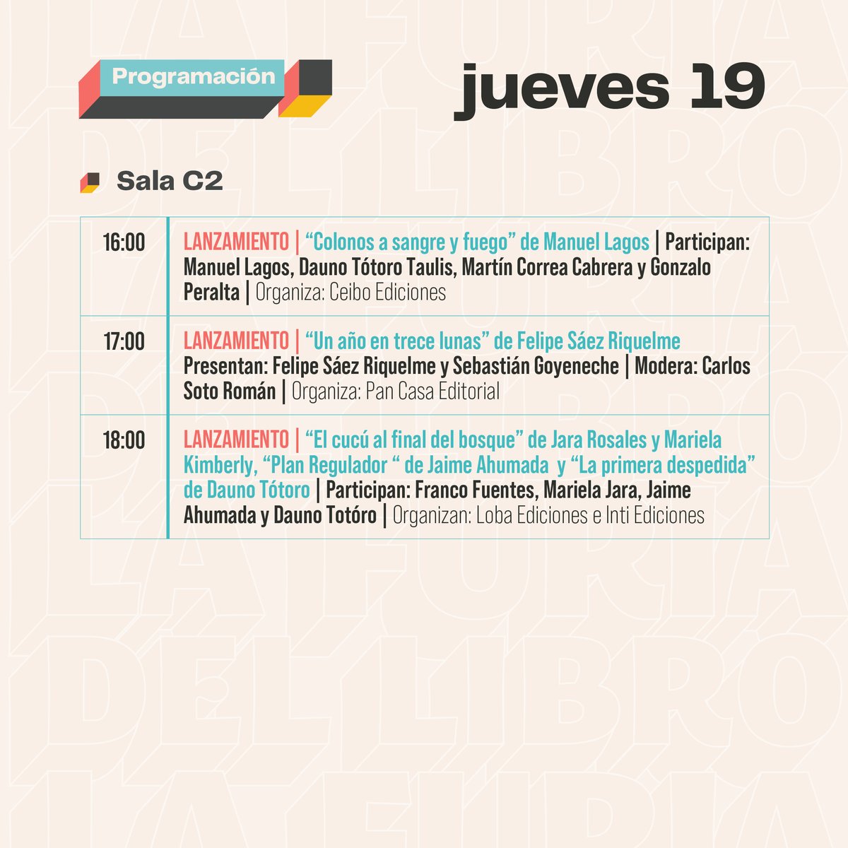 ¡Es hoy! ❤️‍🔥 Esta tarde, desde las 16:00 horas, La Furia se toma @centrogam ⚡️ Habrán lanzamientos, proyecciones visuales y se realizará la inauguración en el escenario principal desde las 19:00 hrs., con la participación especial de María Moreno⚡️

lafuriadellibro.com/actividades/