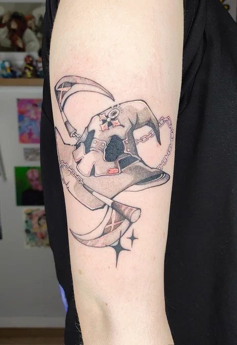 /tw blood I FINALLY GOT MY DREAM GUILTY GEAR TATTOO AND IM BEYOND HAPPY Axl and I-No forever on my mind Tattoo by @/chestnut_tattoo (on IG) #GuiltyGear #GuiltyGearStrive 