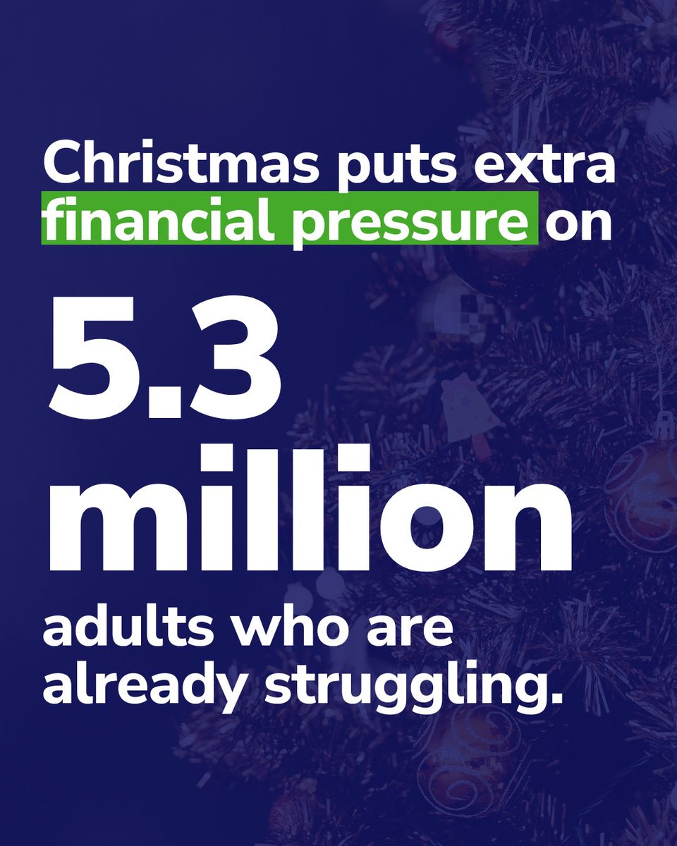 Our latest polling reveals Christmas times puts extra financial pressure people who are already struggling financially.

If you are struggling, free help is available: capuk.org/get-help 

Or offer hope for others: capuk.org/hope