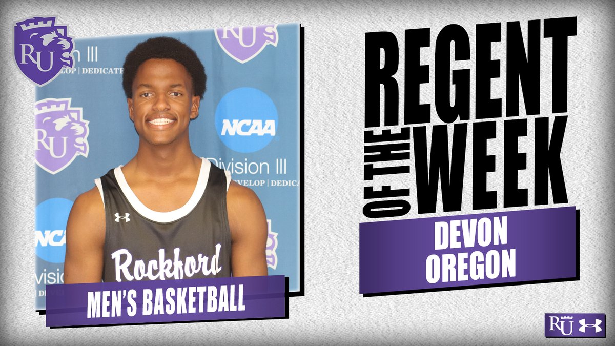 Congrats to DeVon Oregon on being named Regent of the Week! DeVon set multiple career-highs &amp; narrowly missed his first double-double in Rockford's game against Lakeland. He scored a career-high 13 points, had a career-high 9 assists, a career-high 4 steals &amp; 3 rebounds.