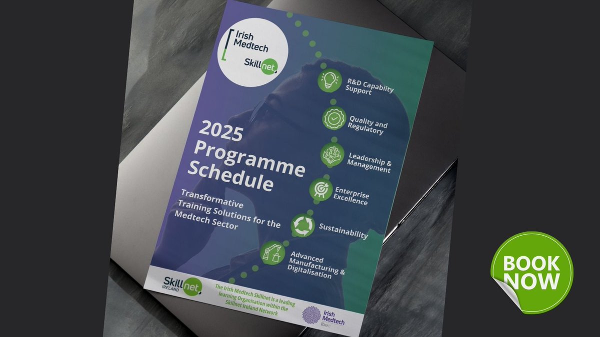 MedtechSkillnet's tweet photo. As the year winds down, we are already planning 2025 training programmes - many of which are now available for booking! Could training benefit your business next year? Please click to be inspired by our 2025 brochure: https://t.co/AVGN7qERYv

#MedtechSkillnet #Funding #Skills https://t.co/Crn4Pv2rTP