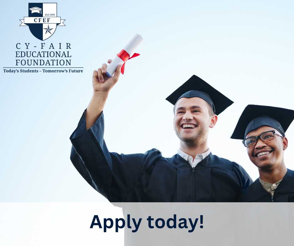 Applying for scholarships can be confusing, but we're here to help! Online application due: January 10th. Paperwork to your counselor: January 24th. Have questions? Just ask us! #scholarships #CyFair #CFEF thecfef.org
