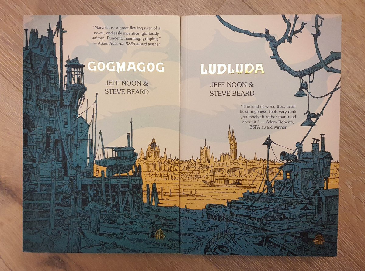 Review of Ludluda will be up on Goodreads &amp; Waterstones shortly but needless to say, I think it's a fantastic world <a href="/jeffnoon/">Jeff Noon</a> &amp; Steve Beard have created. Would love to see what an animation studio would do with this. Plus, love seeing both books together ❤️ <a href="/angryrobotbooks/">Angry Robot Books</a>