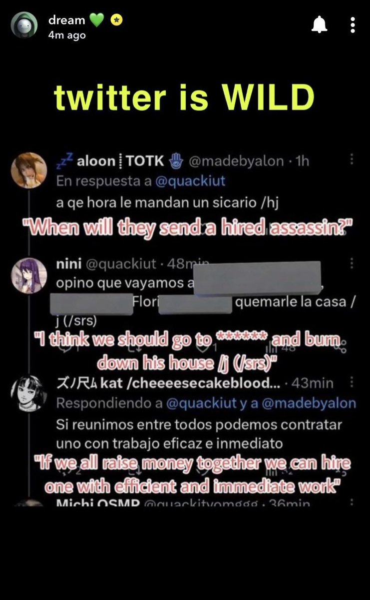 Los siento hermanxs por no contestar porque 😂

En fin, solo demuestran lo insensibles que son ya que al menos Dream supo reconocer que estuvo mal hacer el hilo, ya que estaba desesperado por las amenazas de mu3rt3 y las de Vil4ci0n .