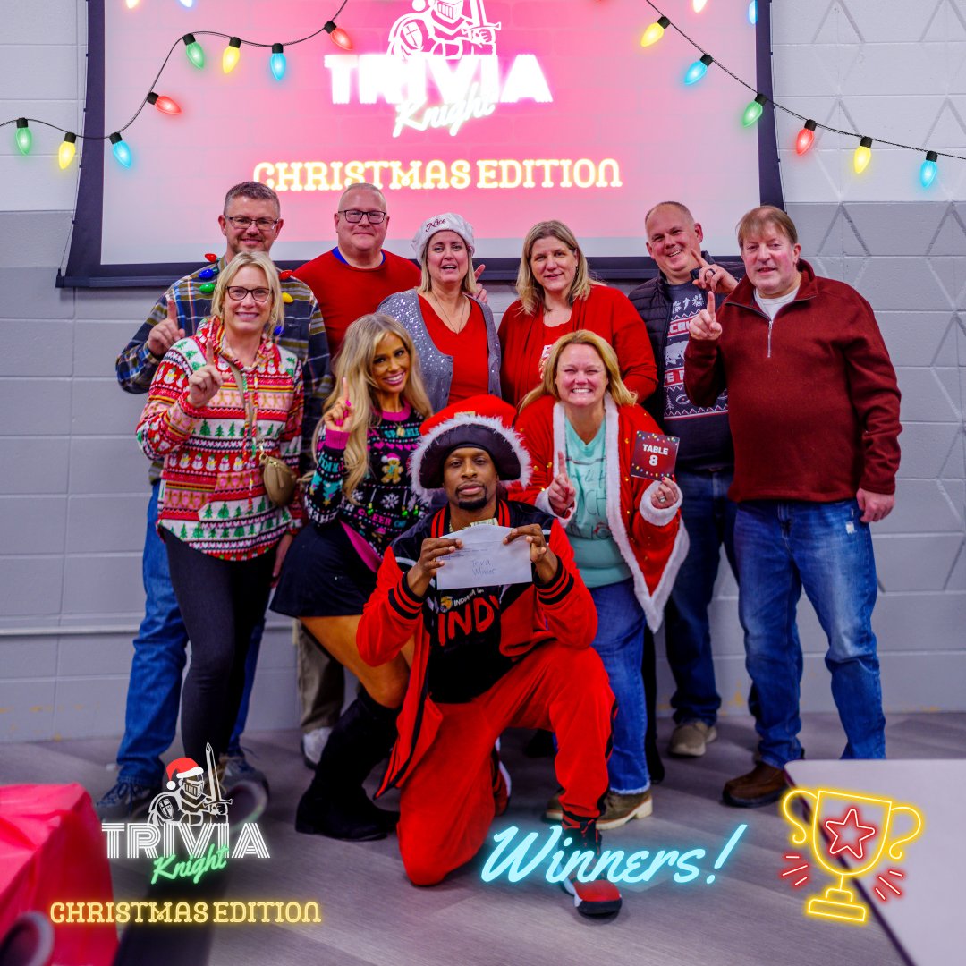 MarianHSKnights's tweet photo. Thank you to everyone who joined us for our annual Trivia Knight in support of Marian Athletics! Congratulations to our winning team, The Electric Circus, and to the 3 teams that tied for second place, The Noel-It-Alls, Athletic Supporters, and Dinger Berries! https://t.co/xjwmpHRLsx
