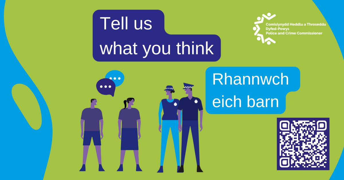 🔊 Mynnwch ddweud eich dweud am blismona yn ardal Dyfed-Powys!
Ry’n ni eisiau clywed gennych! 📣 Fel rhan o’r broses o osod cyllideb yr heddlu ar gyfer 2025/26, mae CHth <a href="/DafyddLlywelyn/">Dafydd Llywelyn</a>, yn eich gwahodd CHI i rannu eich barn am y praesept heddlu.
🔗 orlo.uk/qfovR