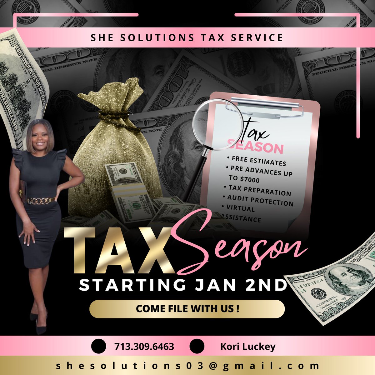 shesoluckey's tweet image. Looking for a new TAX PROFESSIONAL 👀here I go 🩷 ayes I’m giving away free hotel accommodations. That’s what you get with your Tax Bae is a Travel Agent. 832-766-4024 call to lock in with me for the upcoming tax season 🤑 #taxprofessional #incometax #freetrip #taxrefunds