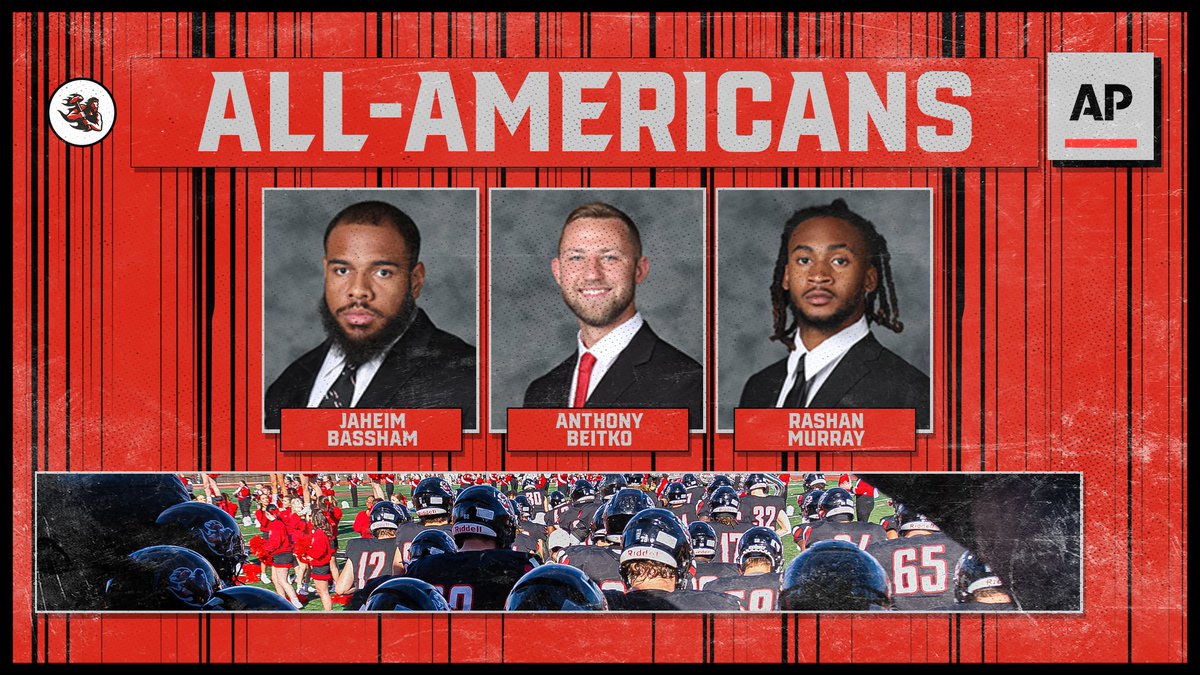 FB: Trio honored on AP All-America Teams - most by the Vulcans since 2007

First-Team - OL Jaheim Bassham, K Anthony Beitko
Second-Team - DB Rashan Murray

🔗 tinyurl.com/54cphd48