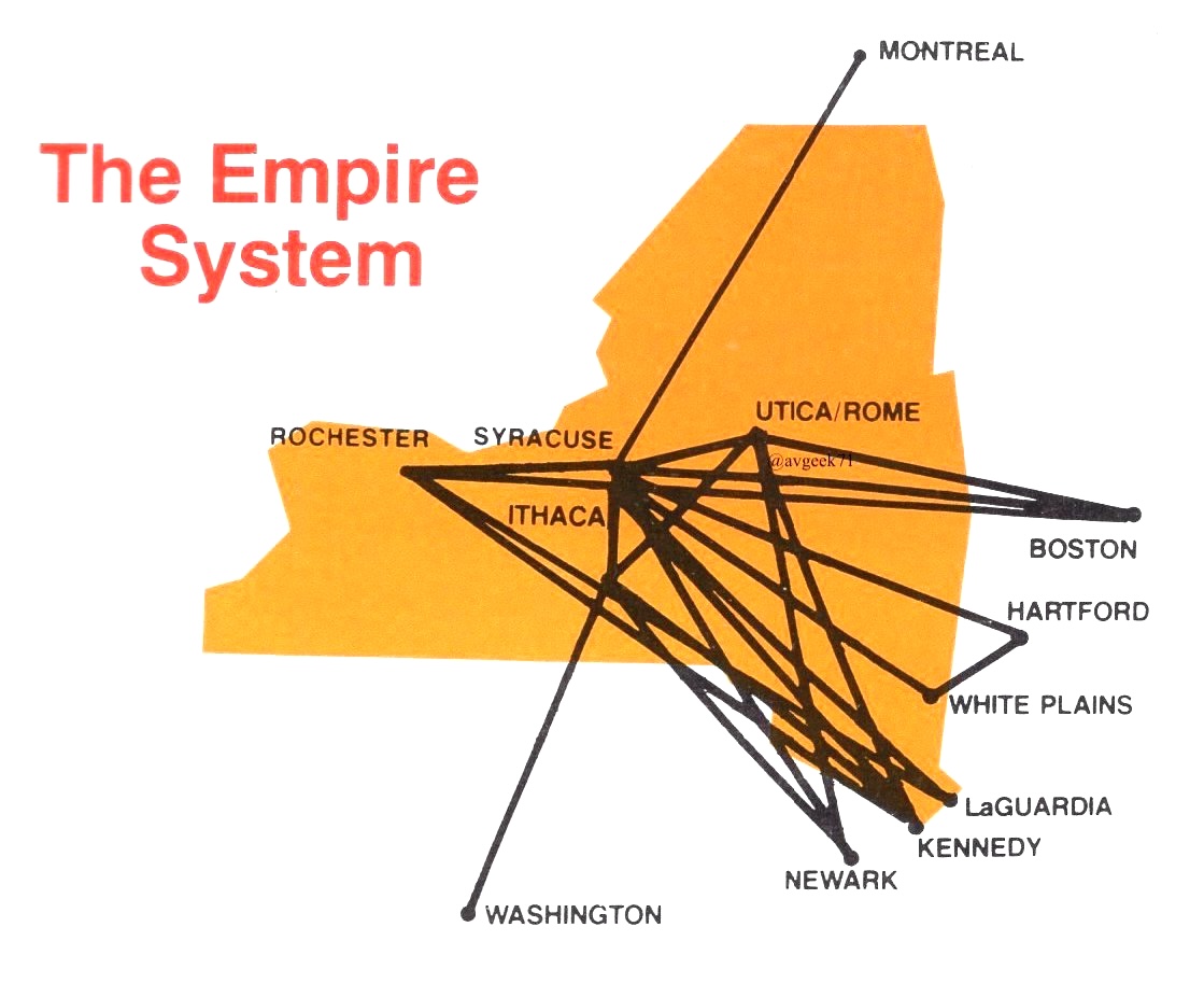 AvGeek71's tweet image. This March, 1982 route map is from Empire Airlines. Piedmont acquired the airline in 1985. #avgeek #avgeeks #airline #airlines #travel