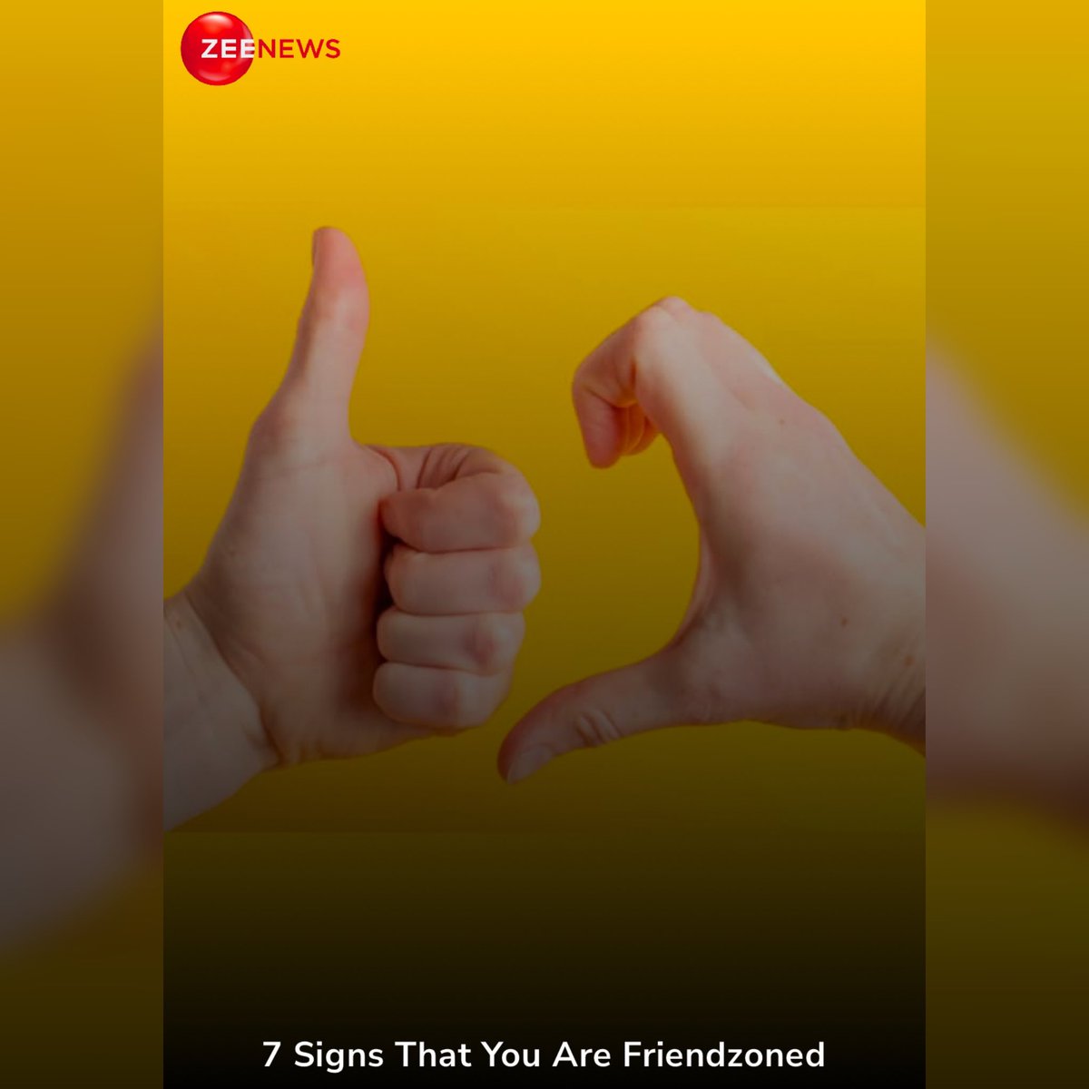 ZeeNewsEnglish's tweet photo. 7 Signs That You Are Friendzoned 

#FriendZone | #Friends | #7Signs | #LifeStyle | #ZeeNews 

https://t.co/B8kjjNe1L4 https://t.co/YXHn1Tmj1a