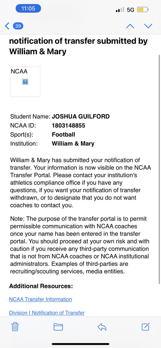 TheJoshGuilford's tweet photo. Officially in the Transfer Portal as a Grad Transfer with 1 year of eligibility left!! 6’5 215 lbs WR! Film Coming Soon🤝 https://t.co/vFdSy5mDyu