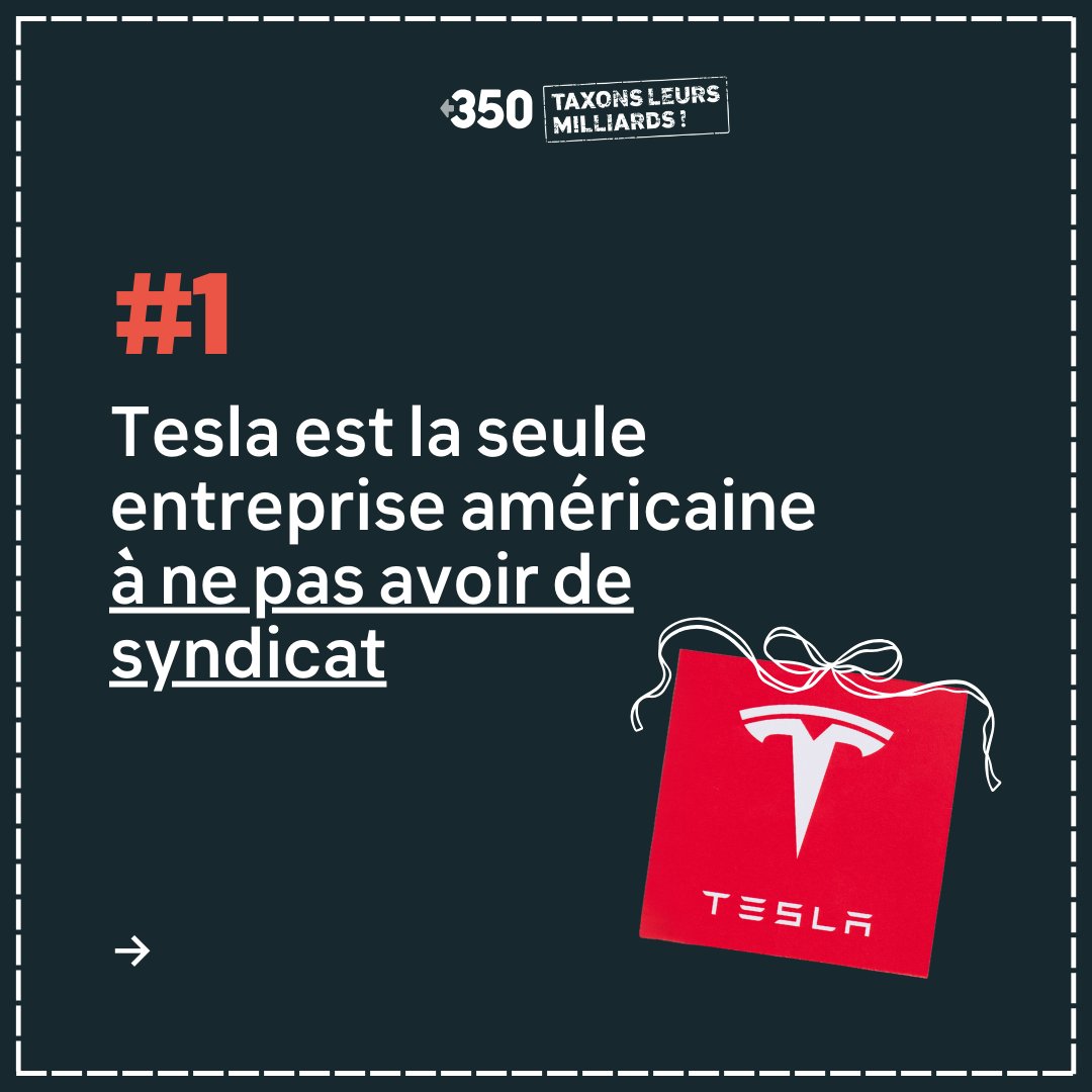350France's tweet photo. 🤑 Jour 23 - Calendrier de l'Avent #TaxonsLeursMilliards 🤑

Aujourd'hui, nous partageons 4 faits peu réjouissants sur Elon Musk &amp; son (non) respect des droits des travailleurs

Mettons fin à cette impunité! Ensemble exigeons la taxation des ultra-riches:  https://t.co/loeEmmcM1u https://t.co/gQqjNTvUbt