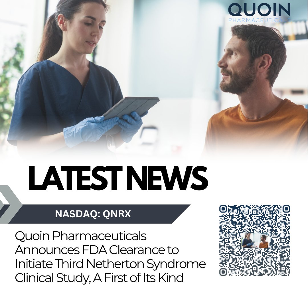 prism_mediawire's tweet image. $QNRX Quoin Pharmaceuticals Announces FDA Clearance to Initiate Third Netherton Syndrome Clinical Study, A First of Its Kind - featured on @PrismMarketView prismmarketview.com/quoin-pharmace… #PRISMMarketView #PRISMMediaWire #PRISMDigitalMedia