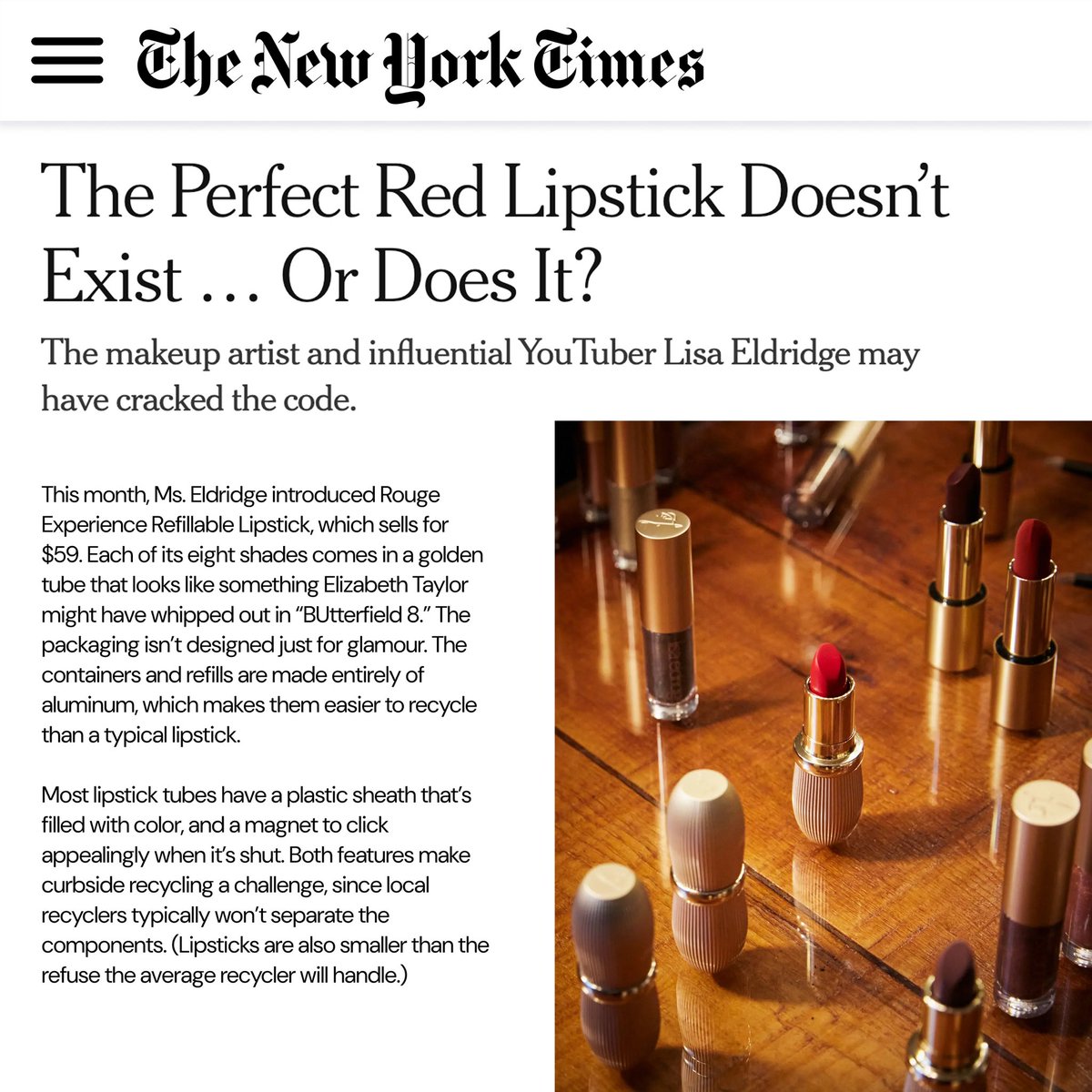 Lisa_Eldridge's tweet image. My Rouge Experience Refillable Lipstick has been making waves since the moment it launched! 💗

A huge thank you to all the incredible editors who have recognised this innovative achievement—and thank YOU for embracing Rouge Experience with so much love! xx

#lisaeldridge…