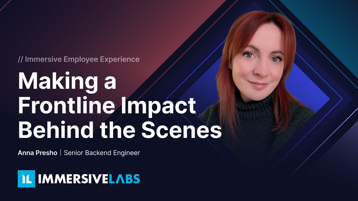As a senior backend engineer, Anna Presho plays a pivotal role in supporting "behind-the-scenes” functionality of the Immersive Labs platform. “It makes every day a little different, but always engaging.”

Learn about Anna's experience: hubs.ly/Q030chrc0

#LifeatImmersive