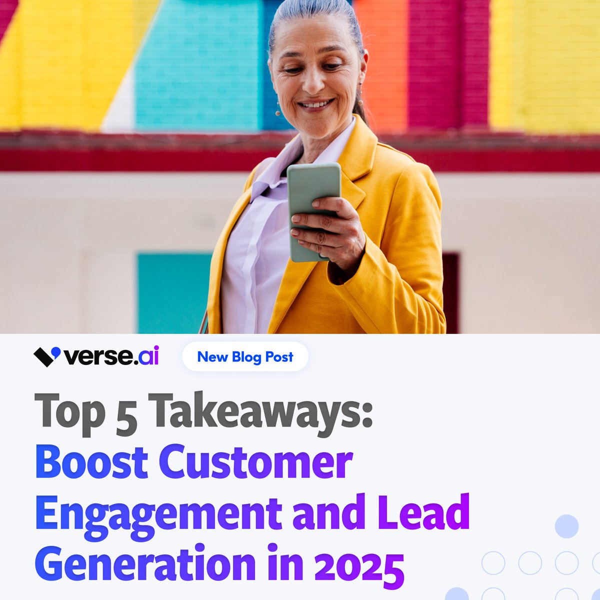 VerseAI_x's tweet image. Improve lead gen and customer engagement w/ our top data-based tips from 2024 research. 📈 Today’s blog covers 5 of our most surprising and impactful takeaways to inform your approach in 2025: bit.ly/400IDnZ #CustomerEngagement #LeadGeneration #SalesData #MarketingData