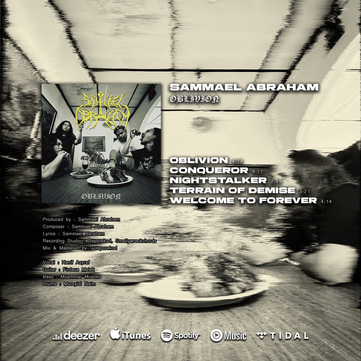 It's been a whole year since we dropped our EP!  It's now available on all digital platforms! Check it out! 

#sammaelabraham 
#deathmetal
#tgvallday