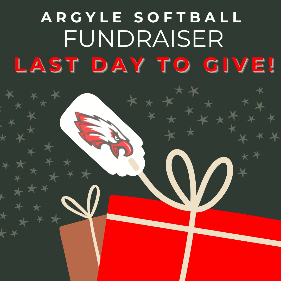 ArgyleSoftball's tweet image. LAST DAY TO GIVE. Our fall fundraiser ends tomorrow! Help us get closer to our goal! Thank you to all who already donated! We are so thankful for the support from our Argyle Community! 🦅❤️
give.livingtree.com/c/2024-argyle-…